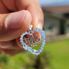 14K or 18K Gold Sweet 16 Heart Pendant