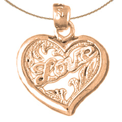 14K or 18K Gold Love Heart Pendant