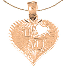 14K oder 18K Goldanhänger „I Herz U“