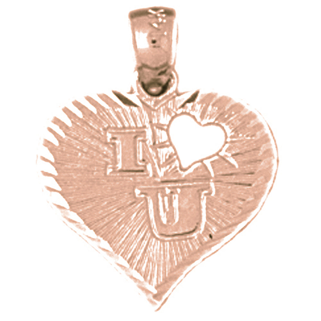 14K or 18K Gold I Heart U Pendant