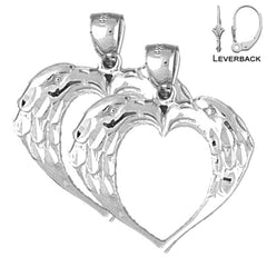 14K or 18K Gold Eagle Heart Earrings