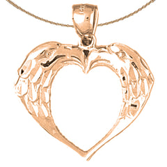 10K, 14K or 18K Gold Eagle Heart Pendant