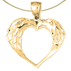10K, 14K or 18K Gold Eagle Heart Pendant