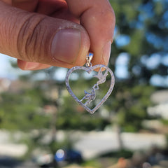 14K or 18K Gold Love Birds Heart Pendant