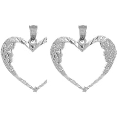 14K or 18K Gold 23mm Moon Heart Earrings
