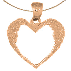 14K or 18K Gold Moon Heart Pendant