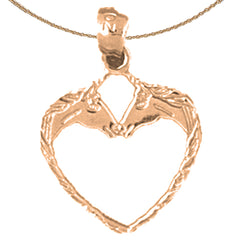 14K or 18K Gold Horse Heart Pendant