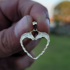 14K or 18K Gold Unicorn Heart Pendant