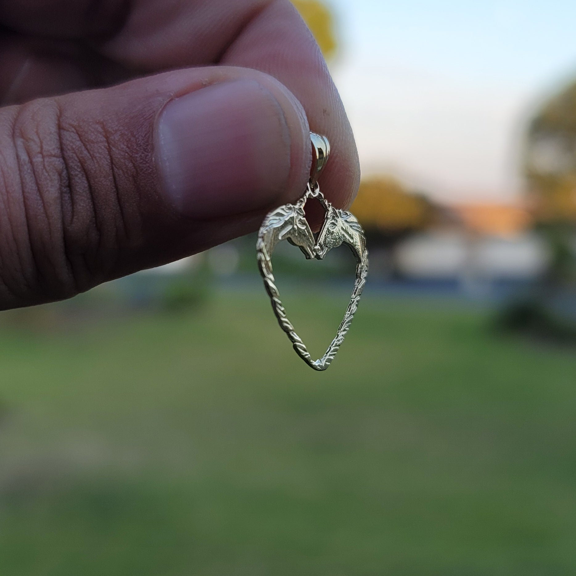14K or 18K Gold Unicorn Heart Pendant