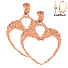 14K or 18K Gold Unicorn Heart Earrings