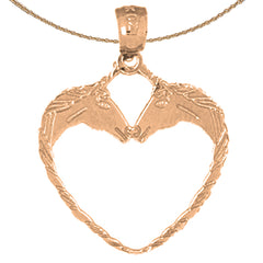 14K or 18K Gold Unicorn Heart Pendant