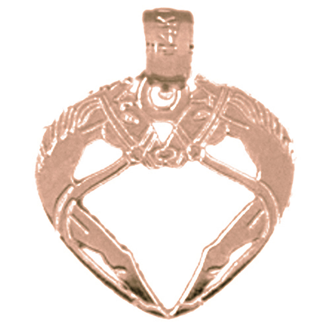 14K or 18K Gold Unicorn Heart Pendant