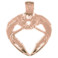 14K or 18K Gold Unicorn Heart Pendant