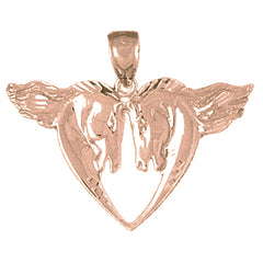 10K, 14K or 18K Gold Horse Heart Pendant