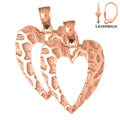 14K oder 18K Gold 27mm Herz Ohrringe