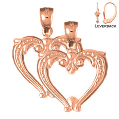 14K or 18K Gold Dolphin Heart Earrings