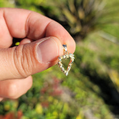 14K or 18K Gold Nugget Heart Pendant