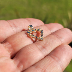 14K or 18K Gold Nugget Heart Pendant