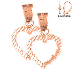 14K oder 18K Gold 19mm Nugget Herz Ohrringe