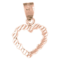 14K or 18K Gold Nugget Heart Pendant