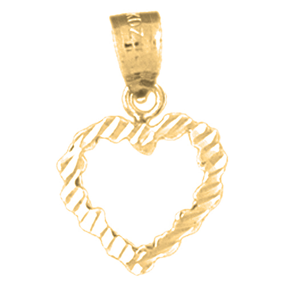 14K or 18K Gold Nugget Heart Pendant