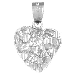 14K or 18K Gold Nugget Heart Pendant