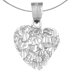 14K or 18K Gold Nugget Heart Pendant
