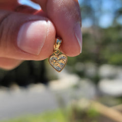14K or 18K Gold Nugget Heart Pendant
