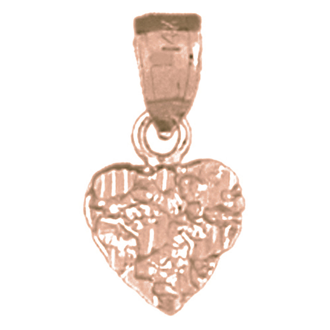 14K or 18K Gold Nugget Heart Pendant