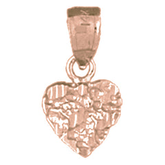 14K or 18K Gold Nugget Heart Pendant