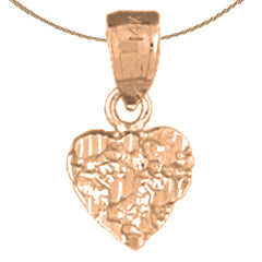 14K or 18K Gold Nugget Heart Pendant