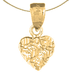 14K or 18K Gold Nugget Heart Pendant