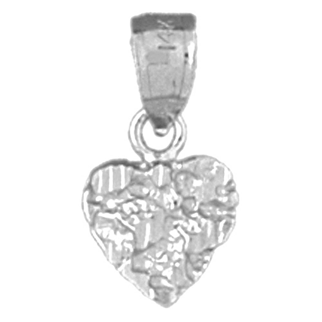 14K or 18K Gold Nugget Heart Pendant