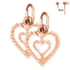 14K or 18K Gold Heart Earrings