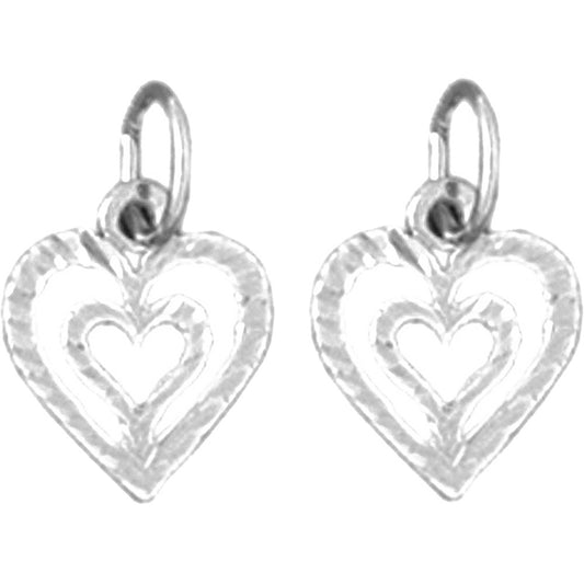 Sterling Silver 14mm Heart Earrings