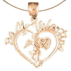 Colgante de Dos Corazones en Oro de 14K o 18K