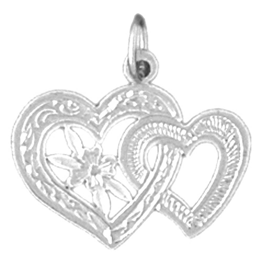 14K or 18K Gold Two Hearts Pendant