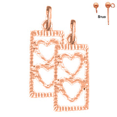 14K or 18K Gold Heart With Ladder Earrings