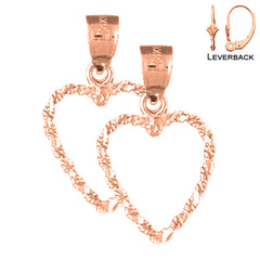 14K or 18K Gold Floating Heart Earrings