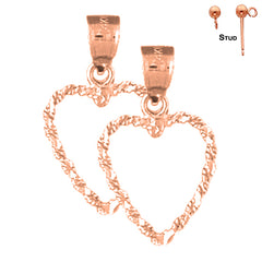 14K or 18K Gold Floating Heart Earrings