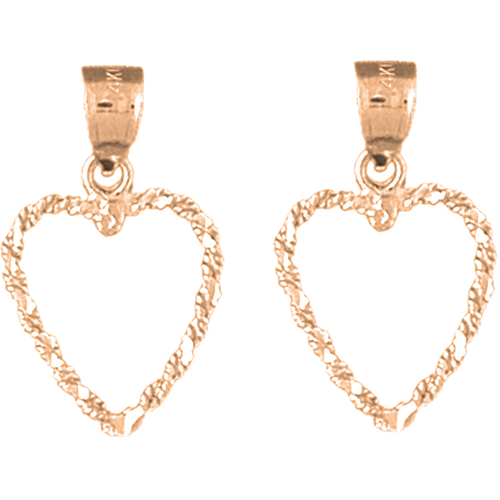 14K or 18K Gold 22mm Floating Heart Earrings