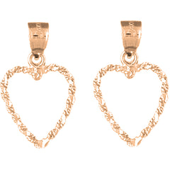 14K or 18K Gold 22mm Floating Heart Earrings