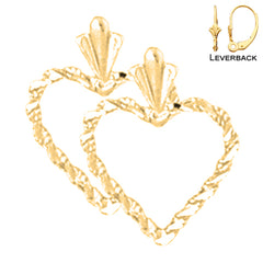14K or 18K Gold Floating Heart Earrings