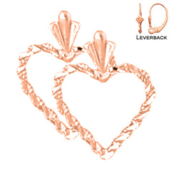 14K or 18K Gold Floating Heart Earrings