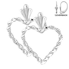 14K or 18K Gold Floating Heart Earrings