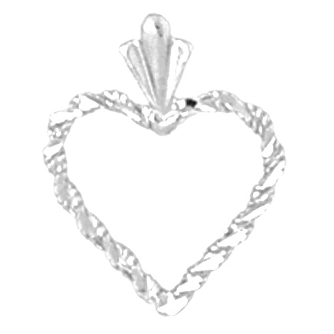 14K or 18K Gold Floating Heart Pendant