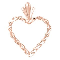 14K or 18K Gold Floating Heart Pendant