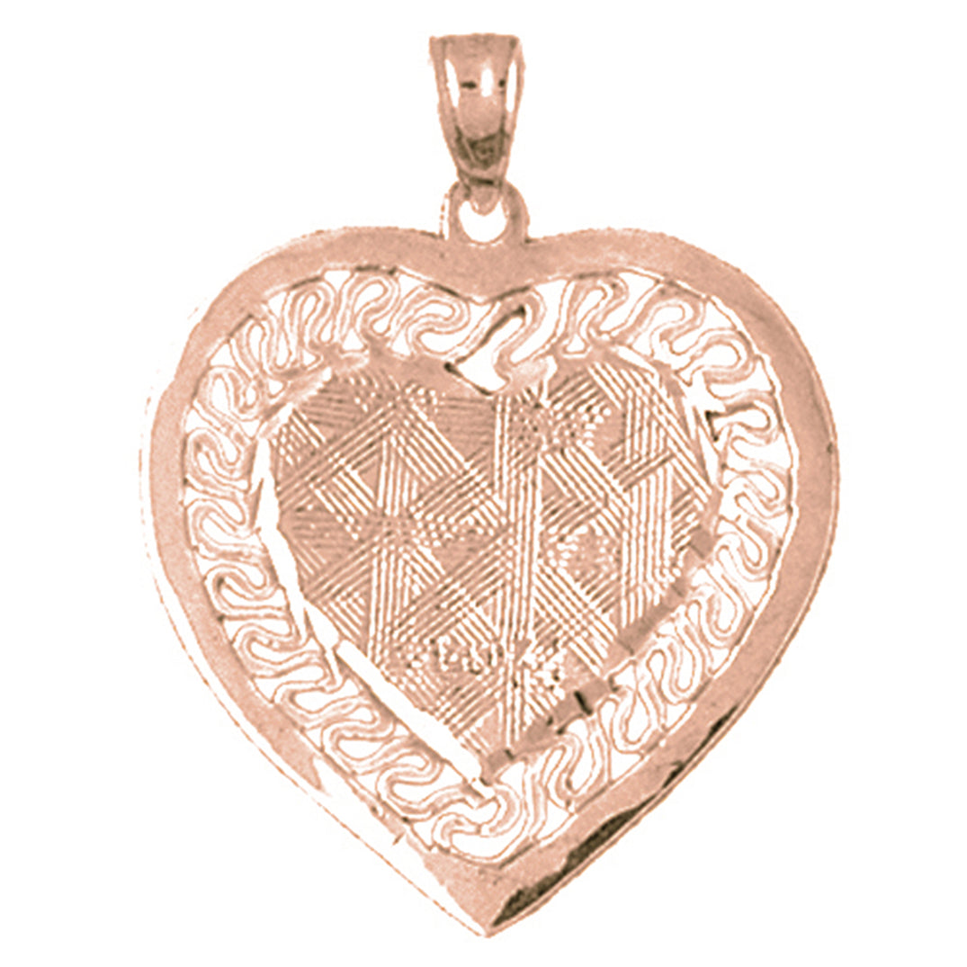 10K, 14K or 18K Gold Heart Pendant