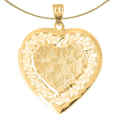 10K, 14K or 18K Gold Heart Pendant