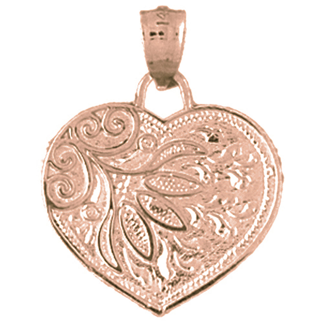 10K, 14K or 18K Gold Heart Pendant